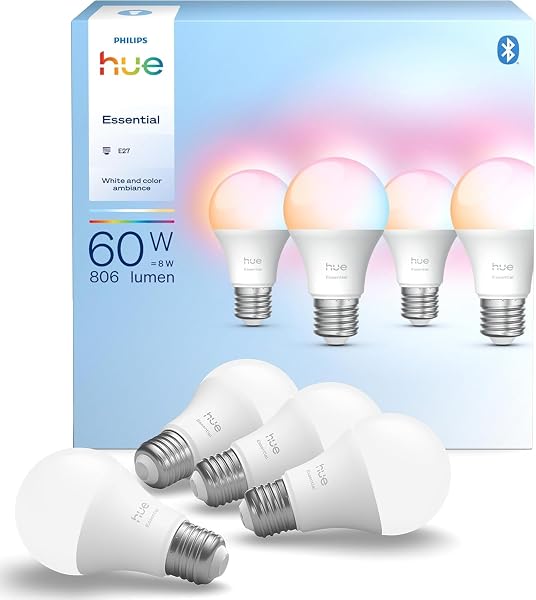 Philips Hue Essential A60 E27, 4er-Pack