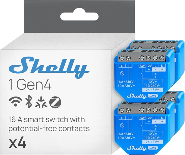 Shelly 1 Gen4, 5er-Pack