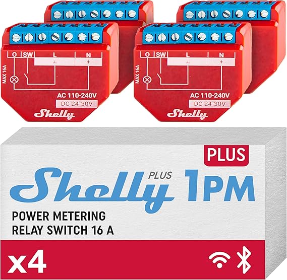 Shelly Plus 1PM 4er-Pack