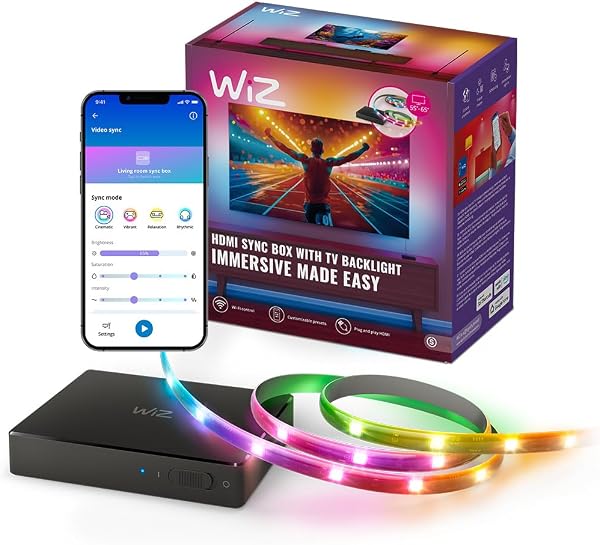 WiZ HDMI Sync Box mit LED-Strip, 55 bis 65 Zoll